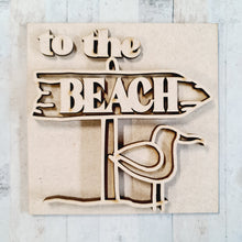 OL3125 - MDF Ladder Insert Tile - To the beach - Olifantjie - Wooden - MDF - Lasercut - Blank - Craft - Kit - Mixed Media - UK