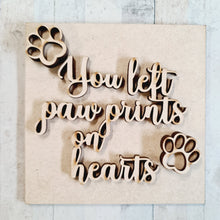 OL3153 - MDF Ladder Insert Tile -  You left paw prints on our hearts - Olifantjie - Wooden - MDF - Lasercut - Blank - Craft - Kit - Mixed Media - UK