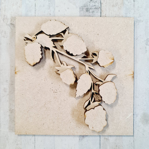OL3146 - MDF Ladder Insert Tile - Berries - Olifantjie - Wooden - MDF - Lasercut - Blank - Craft - Kit - Mixed Media - UK
