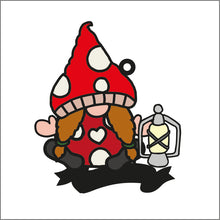 OL2220 - MDF Doodle Woodland Gonk Gnome Hanging - Mushroom / Toadstool lantern - with or without banner - Olifantjie - Wooden - MDF - Lasercut - Blank - Craft - Kit - Mixed Media - UK