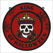 OL2133 - MDF Halloween Doodles -  Round  Scene Layered Plaque - King of Halloween Skull - Olifantjie - Wooden - MDF - Lasercut - Blank - Craft - Kit - Mixed Media - UK