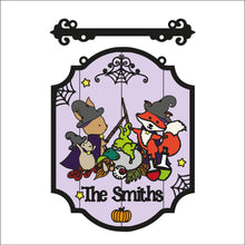 OL2347 - MDF Farmhouse Doodles Halloween - Hanging Sign Layered Plaque - Personalised Woodland Animals Witches - Olifantjie - Wooden - MDF - Lasercut - Blank - Craft - Kit - Mixed Media - UK