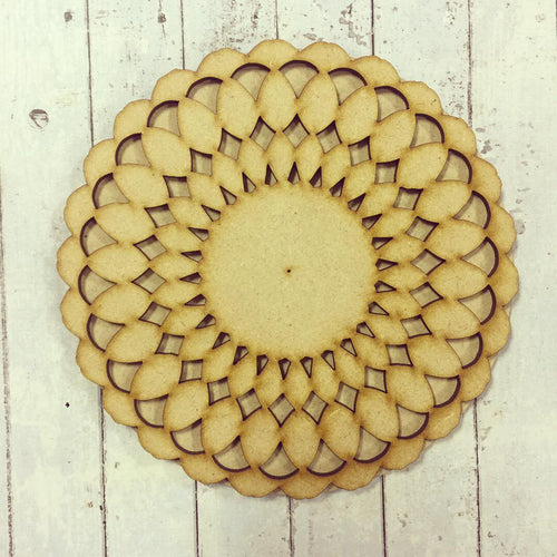 MA001 - MDF Mandala with Backing - Olifantjie - Wooden - MDF - Lasercut - Blank - Craft - Kit - Mixed Media - UK