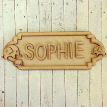SS033 - MDF Elephants Theme Personalised Street Sign - Small (6 letters) - Olifantjie - Wooden - MDF - Lasercut - Blank - Craft - Kit - Mixed Media - UK