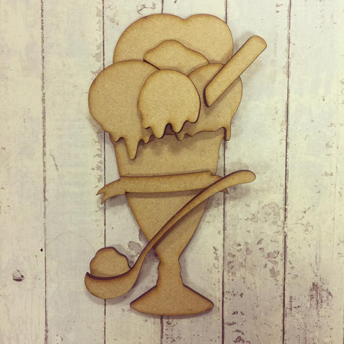 SJ008 - MDF Ice Cream Set - Olifantjie - Wooden - MDF - Lasercut - Blank - Craft - Kit - Mixed Media - UK