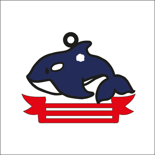 OL2634 - MDF Note Holder - Killer Whale - with additional banner - Olifantjie - Wooden - MDF - Lasercut - Blank - Craft - Kit - Mixed Media - UK