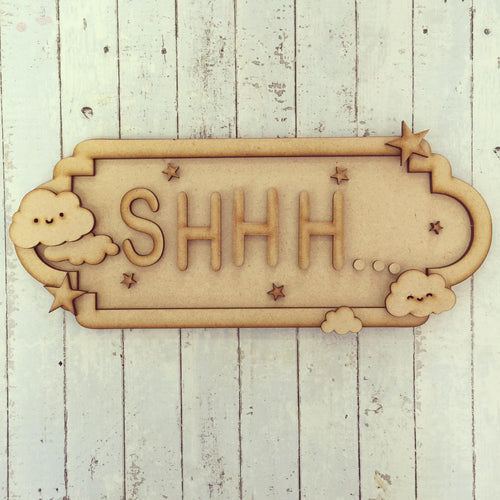 SS039 - MDF Cloud Theme Personalised Street Sign - Large (12 letters) - Olifantjie - Wooden - MDF - Lasercut - Blank - Craft - Kit - Mixed Media - UK