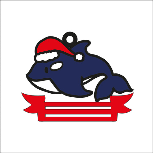 OL2635 - MDF Note Holder - Killer Whale 2 - with additional banner - Olifantjie - Wooden - MDF - Lasercut - Blank - Craft - Kit - Mixed Media - UK