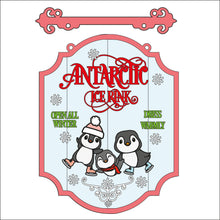 OL2478 - MDF Penguin Doodle Christmas - Hanging Sign Layered Plaque - Antartctic Ice Rink - Olifantjie - Wooden - MDF - Lasercut - Blank - Craft - Kit - Mixed Media - UK