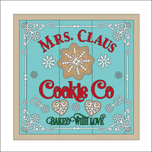 OL2390 - MDF Farmhouse Doodle Christmas  - Square layered Plaque -  Mrs Claus Cookie Co - Olifantjie - Wooden - MDF - Lasercut - Blank - Craft - Kit - Mixed Media - UK