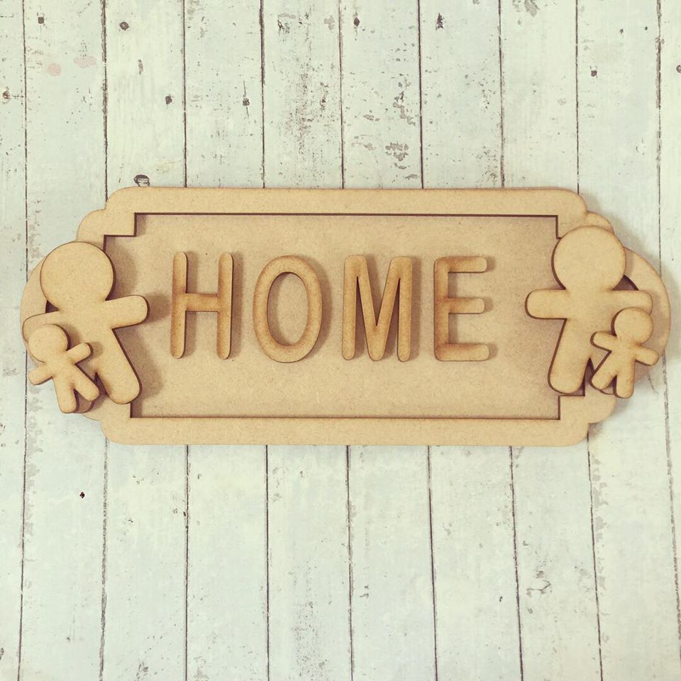 SS062 - MDF Gingerbread Themed Personalised Street Sign - Medium (8 letters) - Olifantjie - Wooden - MDF - Lasercut - Blank - Craft - Kit - Mixed Media - UK