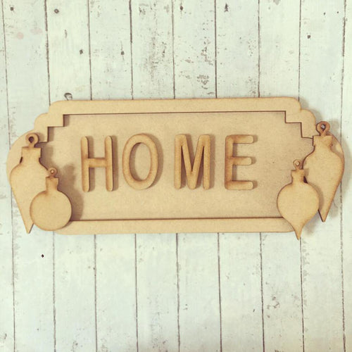 SS064 - MDF Bauble Themed Personalised Street Sign - Large (12 letters) - Olifantjie - Wooden - MDF - Lasercut - Blank - Craft - Kit - Mixed Media - UK
