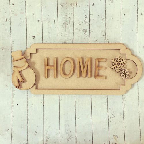 SS060 - MDF Snowman Personalised Street Sign - Small (6 letters) - Olifantjie - Wooden - MDF - Lasercut - Blank - Craft - Kit - Mixed Media - UK