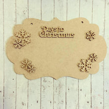 CH089 - MDF Countdown to Christmas Plaque - Snowflakes - Choice Wording & Plaque Shape - Olifantjie - Wooden - MDF - Lasercut - Blank - Craft - Kit - Mixed Media - UK