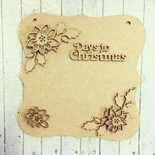CH090 - MDF Countdown to Christmas Plaque - Holly and Poinsettia - Choice Wording & Plaque Shape - Olifantjie - Wooden - MDF - Lasercut - Blank - Craft - Kit - Mixed Media - UK