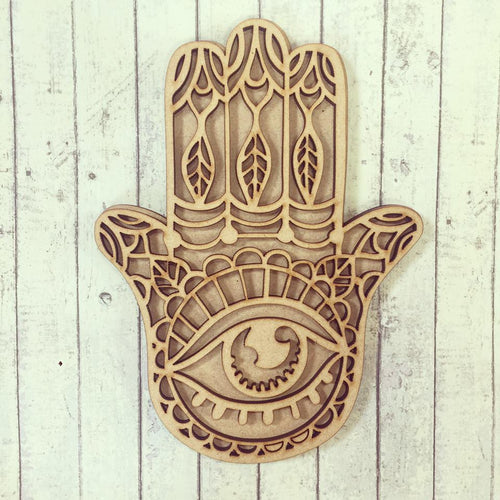 SJ080 - MDF Hamsa Hand - Olifantjie - Wooden - MDF - Lasercut - Blank - Craft - Kit - Mixed Media - UK