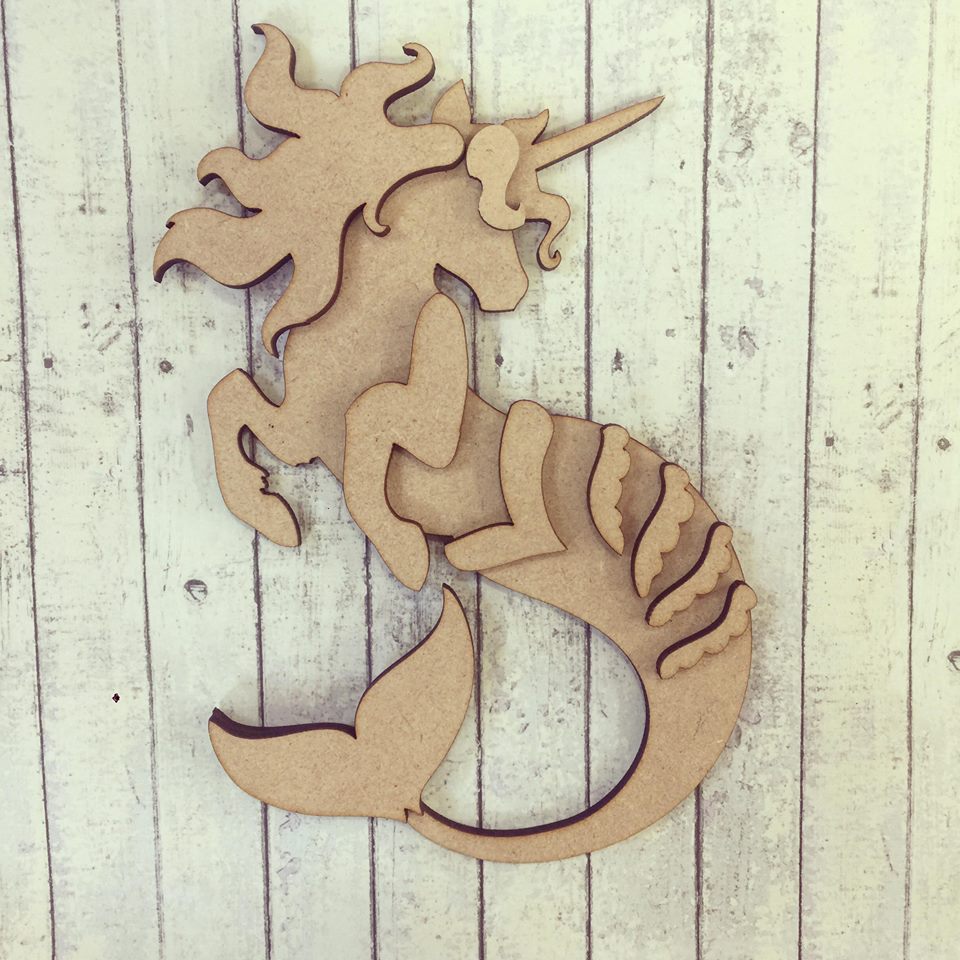 SJ077 - MDF Mermicorn Kit - Olifantjie - Wooden - MDF - Lasercut - Blank - Craft - Kit - Mixed Media - UK