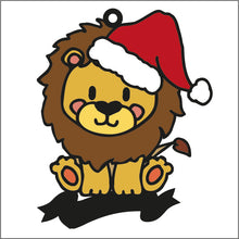 OL2128 - MDF Doodle Jungle Christmas Hanging - Lion 5 - with or without banner - Olifantjie - Wooden - MDF - Lasercut - Blank - Craft - Kit - Mixed Media - UK