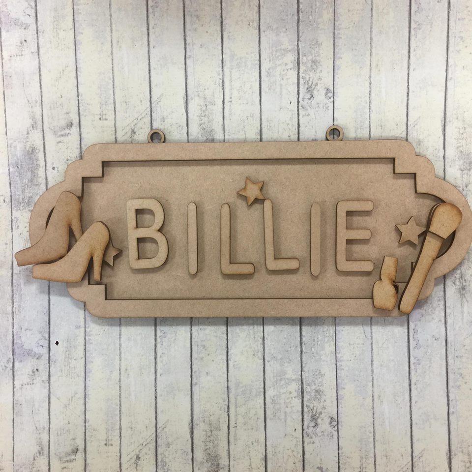 SS076 - MDF Makeup Girly Personalised Street Sign - Small (6 letters) - Olifantjie - Wooden - MDF - Lasercut - Blank - Craft - Kit - Mixed Media - UK