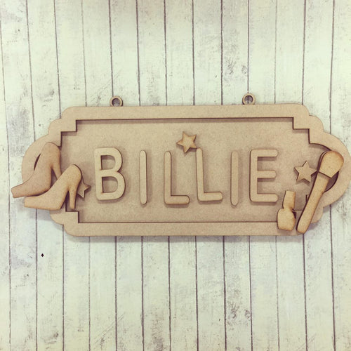 SS076 - MDF Makeup Girly Personalised Street Sign - Medium (8 letters) - Olifantjie - Wooden - MDF - Lasercut - Blank - Craft - Kit - Mixed Media - UK