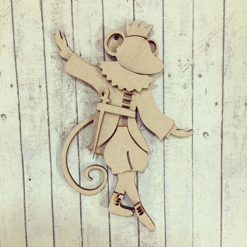 SJ110 - MDF Rat / Mouse Dancing Prince / King - Olifantjie - Wooden - MDF - Lasercut - Blank - Craft - Kit - Mixed Media - UK