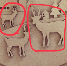 CH102 - MDF Christmas Reindeer - Set 2 - Olifantjie - Wooden - MDF - Lasercut - Blank - Craft - Kit - Mixed Media - UK