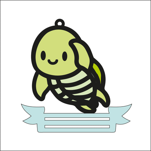 OL2617 - MDF Note Holder - Turtle - with additional banner - Olifantjie - Wooden - MDF - Lasercut - Blank - Craft - Kit - Mixed Media - UK