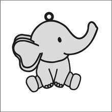OL1958  - MDF Doodle Jungle Animal Hanging - Elephant 2 - Olifantjie - Wooden - MDF - Lasercut - Blank - Craft - Kit - Mixed Media - UK