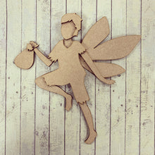 OL283 - MDF Boy Tooth Fairy - Hanging or Optional Hanging Back Plate - Olifantjie - Wooden - MDF - Lasercut - Blank - Craft - Kit - Mixed Media - UK