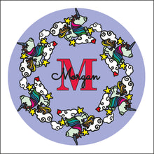 OL2159 - MDF Unicorn Doodle Mandala With Backing and Wording of choice (or Initial and name) - Olifantjie - Wooden - MDF - Lasercut - Blank - Craft - Kit - Mixed Media - UK