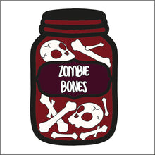 OL2134 - MDF Halloween Jar - Zombie Bones - Olifantjie - Wooden - MDF - Lasercut - Blank - Craft - Kit - Mixed Media - UK