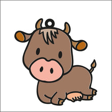 OL1766 - MDF  doodle Farm hanging - Cow style 4 - Olifantjie - Wooden - MDF - Lasercut - Blank - Craft - Kit - Mixed Media - UK