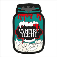 OL2135 - MDF Halloween Jar - Vampire Teeth - Olifantjie - Wooden - MDF - Lasercut - Blank - Craft - Kit - Mixed Media - UK