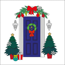 OL2588 - MDF Christmas Front Door Scene - Olifantjie - Wooden - MDF - Lasercut - Blank - Craft - Kit - Mixed Media - UK