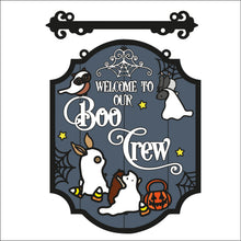 OL2349 - MDF Farmhouse Doodles Halloween - Hanging Sign Layered Plaque - Woodland Animals Boo Crew - Olifantjie - Wooden - MDF - Lasercut - Blank - Craft - Kit - Mixed Media - UK