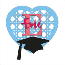 RH005 - MDF Rattan Heart Hanging - Personalised Graduation Cap - Olifantjie - Wooden - MDF - Lasercut - Blank - Craft - Kit - Mixed Media - UK