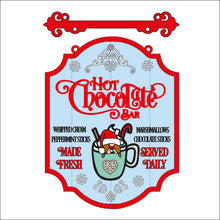 OL2397 - MDF Farmhouse Doodle Christmas - Hanging Sign Layered Plaque - Hot Chocolate Bar Female Gonk - Olifantjie - Wooden - MDF - Lasercut - Blank - Craft - Kit - Mixed Media - UK