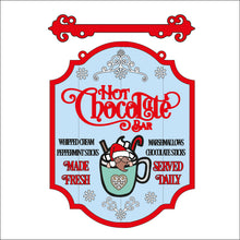OL2396 - MDF Farmhouse Doodle Christmas - Hanging Sign Layered Plaque - Hot Chocolate Bar Male Gonk - Olifantjie - Wooden - MDF - Lasercut - Blank - Craft - Kit - Mixed Media - UK
