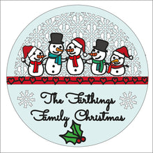 OL2093 - MDF Christmas Snowman Doodles - Personalised Family Upto 6 Snow People - Olifantjie - Wooden - MDF - Lasercut - Blank - Craft - Kit - Mixed Media - UK