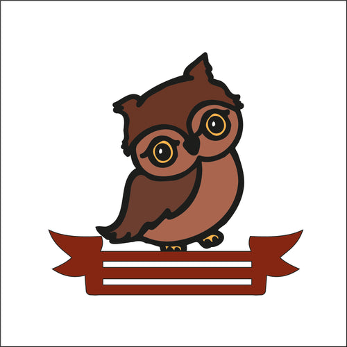 OL2603 - MDF Note Holder - Owl - with additional banner - Olifantjie - Wooden - MDF - Lasercut - Blank - Craft - Kit - Mixed Media - UK