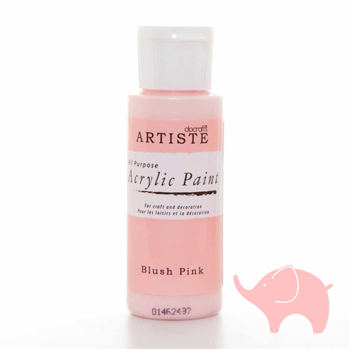 Blush Pink - Artiste Acrylic Paint 2oz - Olifantjie - Wooden - MDF - Lasercut - Blank - Craft - Kit - Mixed Media - UK