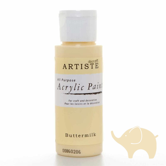 Buttermilk - Artiste Acrylic Paint 2oz - Olifantjie - Wooden - MDF - Lasercut - Blank - Craft - Kit - Mixed Media - UK