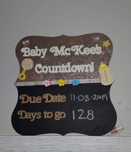 CD007 - MDF New Baby Countdown Chalkboard Plaque - Olifantjie - Wooden - MDF - Lasercut - Blank - Craft - Kit - Mixed Media - UK