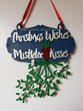 CH038 - MDF Christmas Wishes, Mistletoe Kisses - Hanging Decoration - Olifantjie - Wooden - MDF - Lasercut - Blank - Craft - Kit - Mixed Media - UK