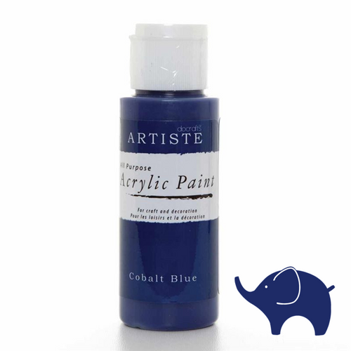 Cobalt Blue - Artiste Acrylic Paint 2oz - Olifantjie - Wooden - MDF - Lasercut - Blank - Craft - Kit - Mixed Media - UK