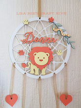 DC022 - MDF Lion Dream Catcher - with Initial, Initials, Name or Wording - Olifantjie - Wooden - MDF - Lasercut - Blank - Craft - Kit - Mixed Media - UK
