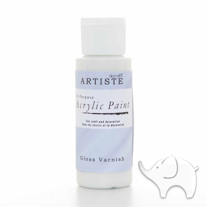 Gloss Varnish - Artiste Medium 2oz - Olifantjie - Wooden - MDF - Lasercut - Blank - Craft - Kit - Mixed Media - UK