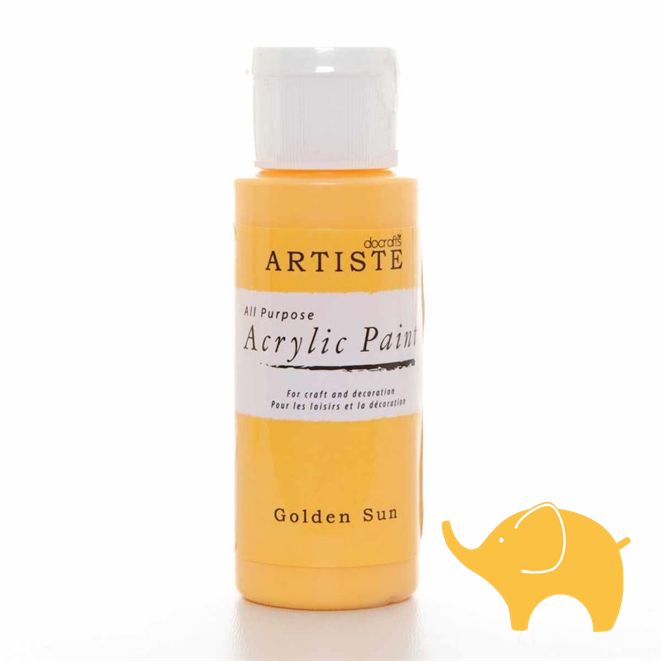 Golden Sun - Artiste Acrylic Paint 2oz - Olifantjie - Wooden - MDF - Lasercut - Blank - Craft - Kit - Mixed Media - UK