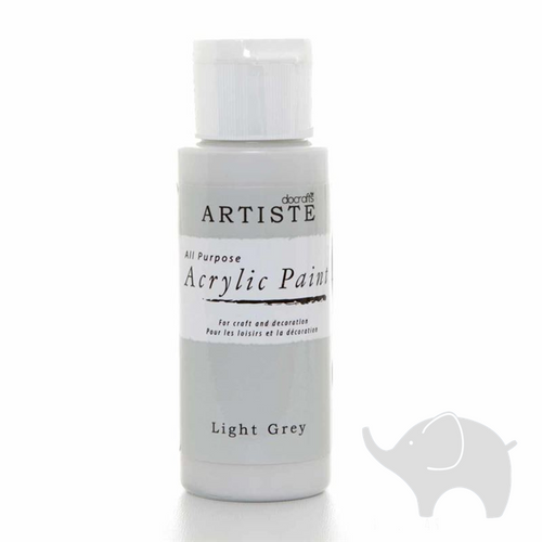 Light Grey - Artiste Acrylic Paint 2oz - Olifantjie - Wooden - MDF - Lasercut - Blank - Craft - Kit - Mixed Media - UK