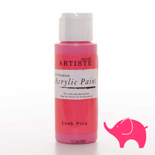 Lush Pink - Artiste Acrylic Paint 2oz - Olifantjie - Wooden - MDF - Lasercut - Blank - Craft - Kit - Mixed Media - UK